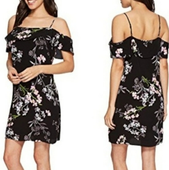 1.State Floral Print Cold-Shoulder Dress, size S - Picture 2 of 9